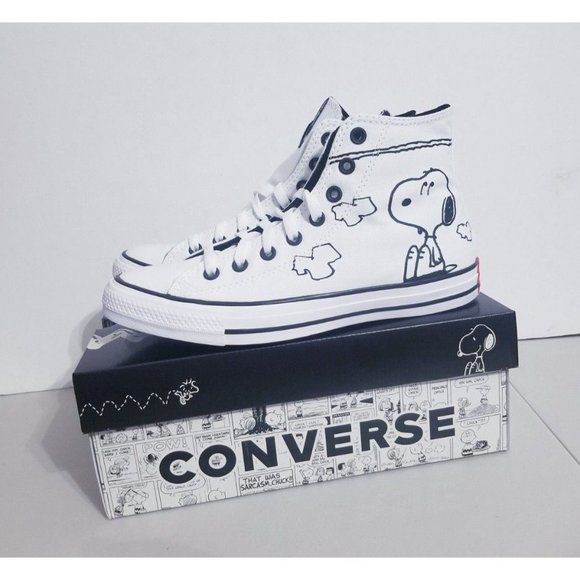 Converse Shoes Converse Peanuts Chuck Tas Hi Snoopy Woodstock White